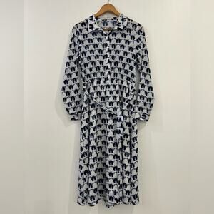 Liquorish Long Sleeve Beetle Print Tie‎ Waist Dress 8 Teacher Scientist